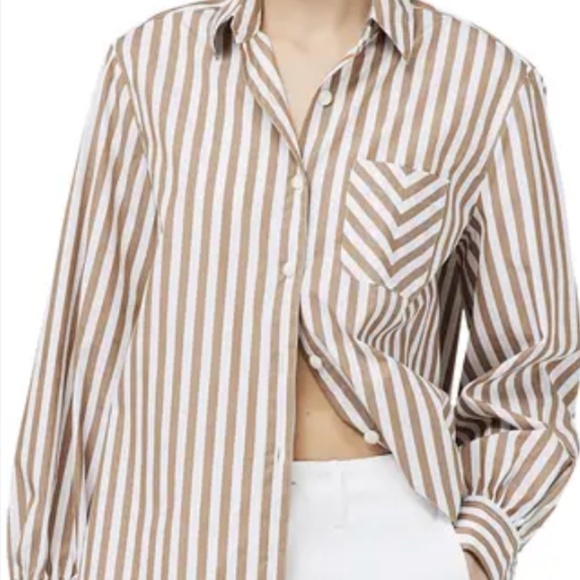 Rag & Bone Maxine Stripe Cotton Button Up Shirt XS - Picture 1 of 5